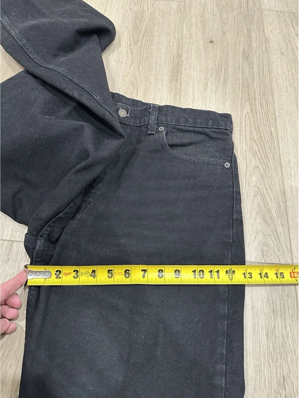 Vintage Levis 550 Jeans Mens 34x34 Black Denim Cotton Straight Relaxed Made USA